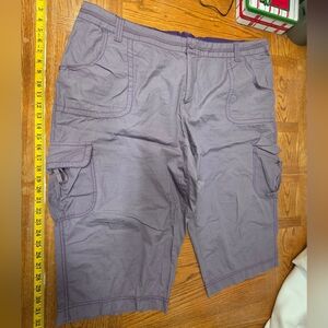 SJB Active Casual Long Shorts/Capri Women Plus Sz 3X Pocket Purple